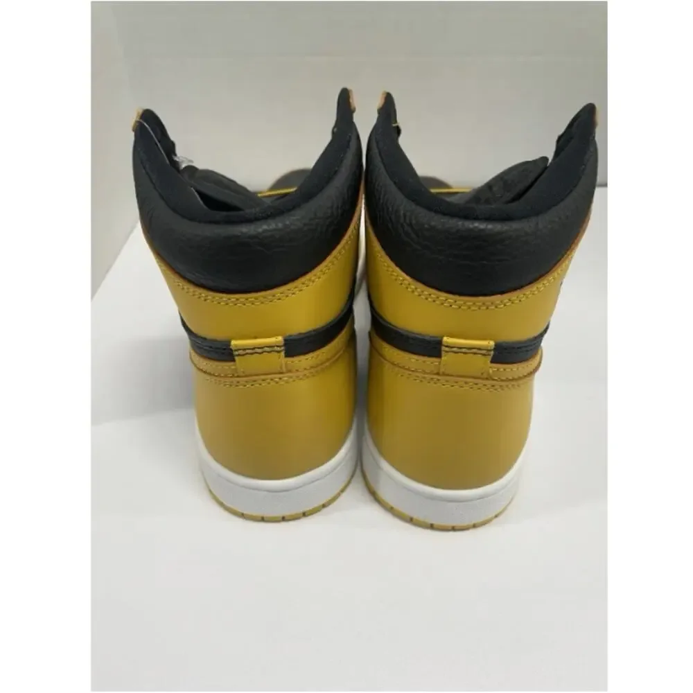 Jordan 1 Retro OG High Pollen 555088 701 Size 10.5 Men Black Yellow Leather Shoe